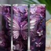 3D Purple Butterfly Tumbler